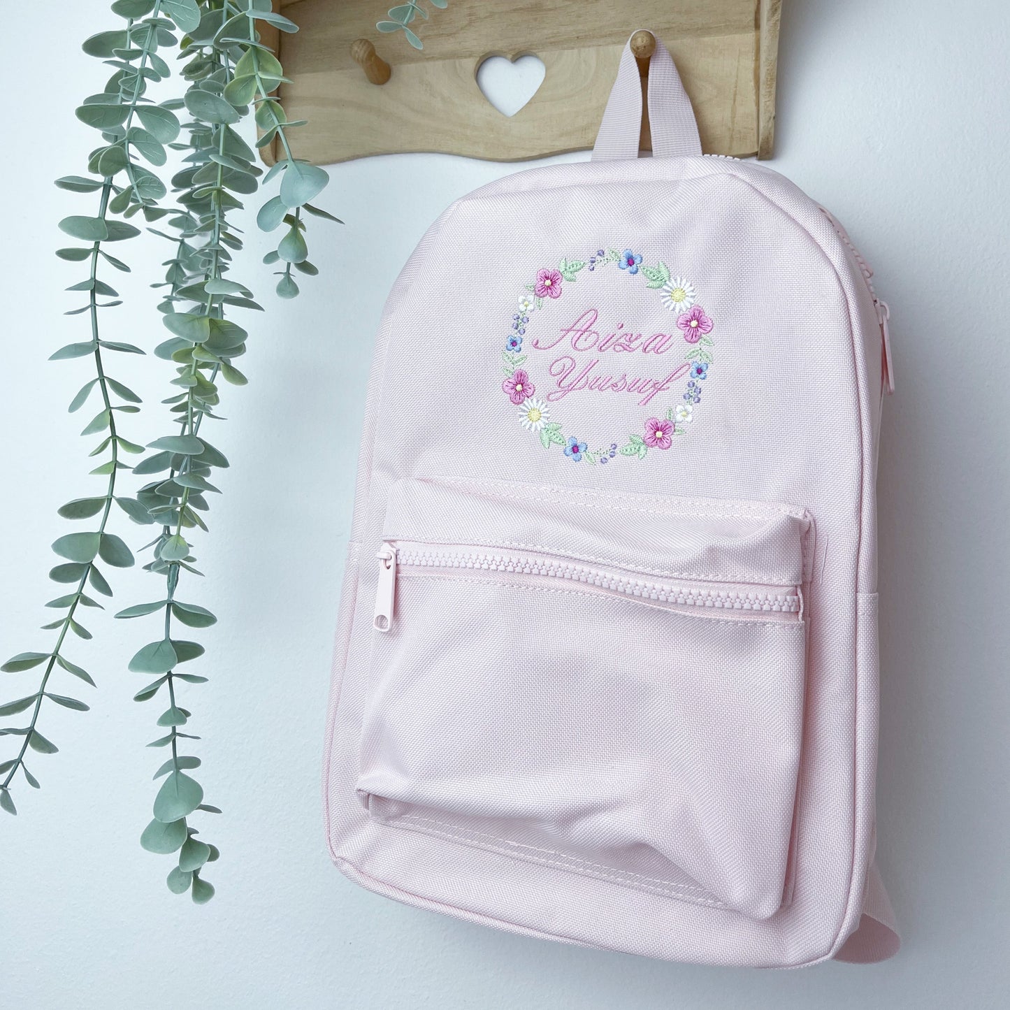 Floral Wreath Personalised Backpack