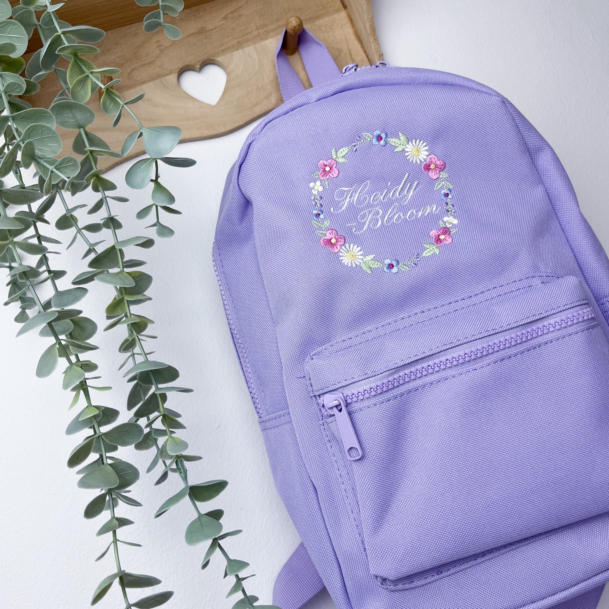 Floral Wreath Personalised Backpack