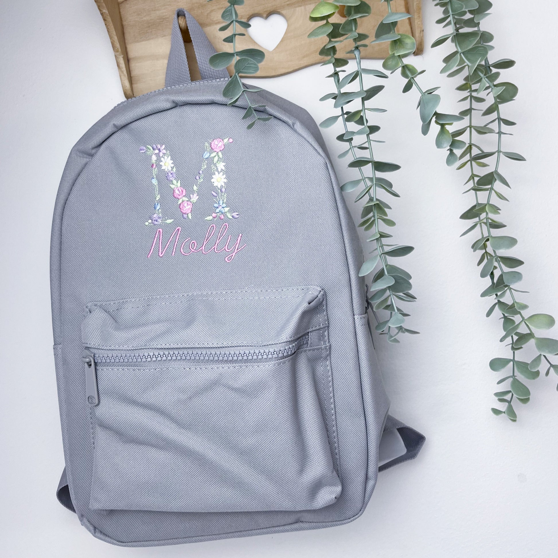 Floral Initial Personalised Backpack